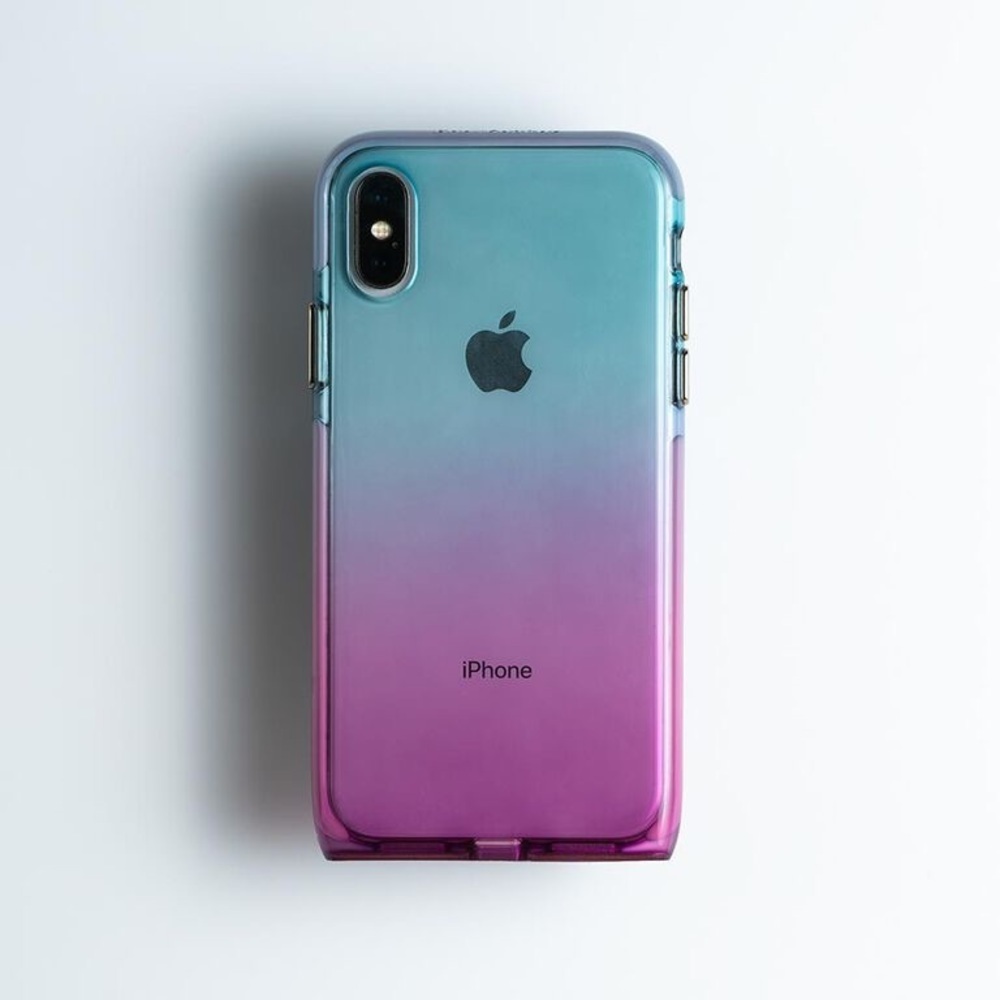 Bodyguardz harmony Ombré Blue Pink metallic buttons case iPhone XS Max